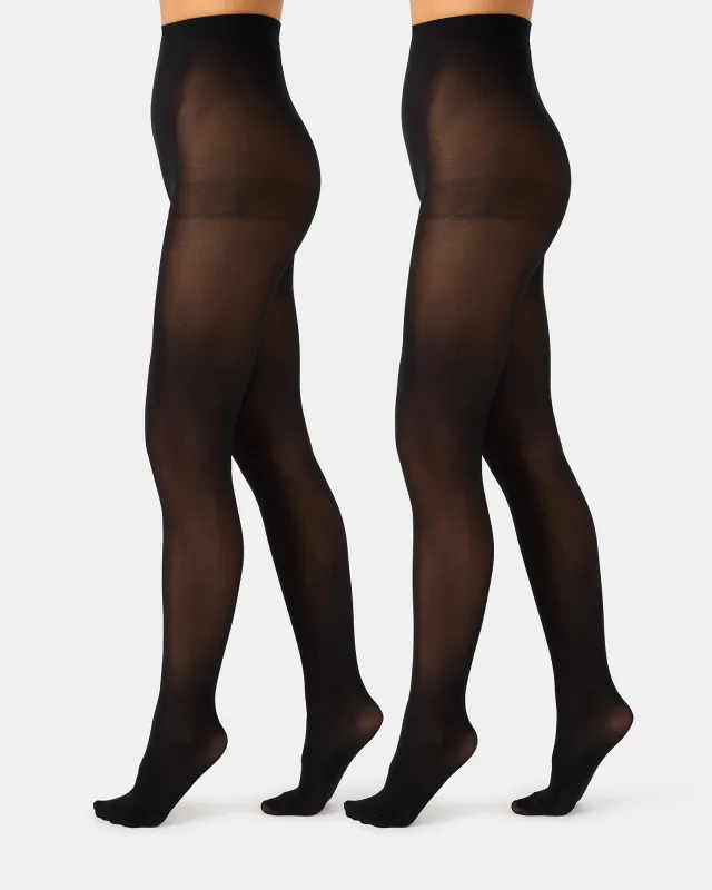 2 PACK SOLID OPAQUE TIGHT BLACK sold by Steve Madden