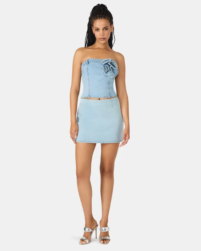 CINDI SKIRT DELFT BLUE sold by Steve Madden