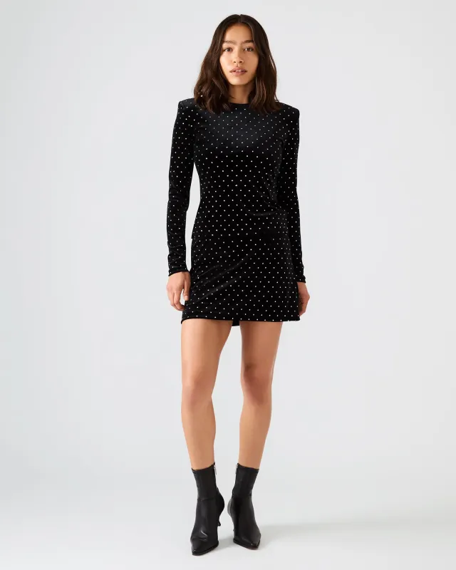 CINDI STUDDED VELVET SKIRT BLACK sold by Steve Madden