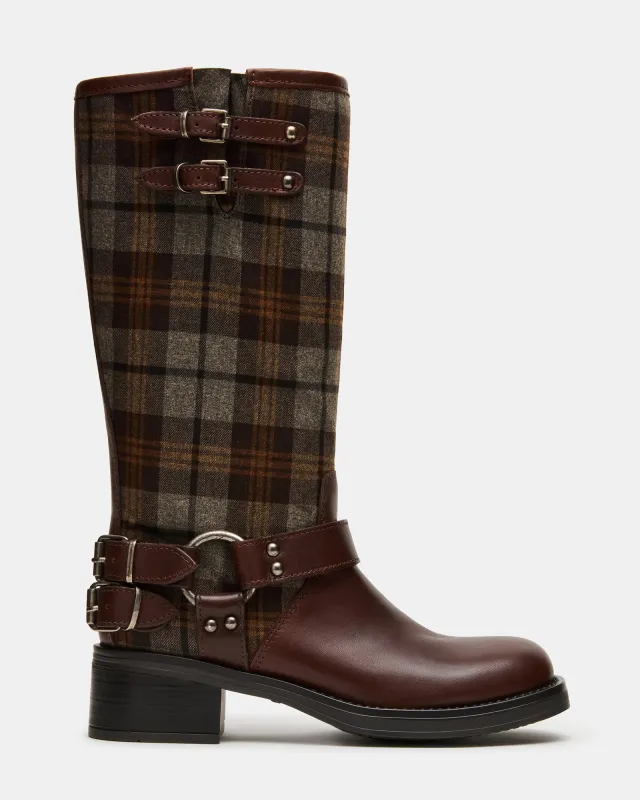 ASTOR FLANNEL BROWN MULTI sold by Steve Madden