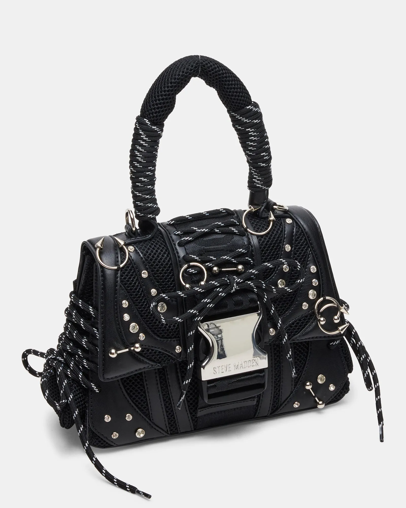 DIEGO BAG BLACK/SILVER PIERCING sold by Steve Madden product image thumbnail 4