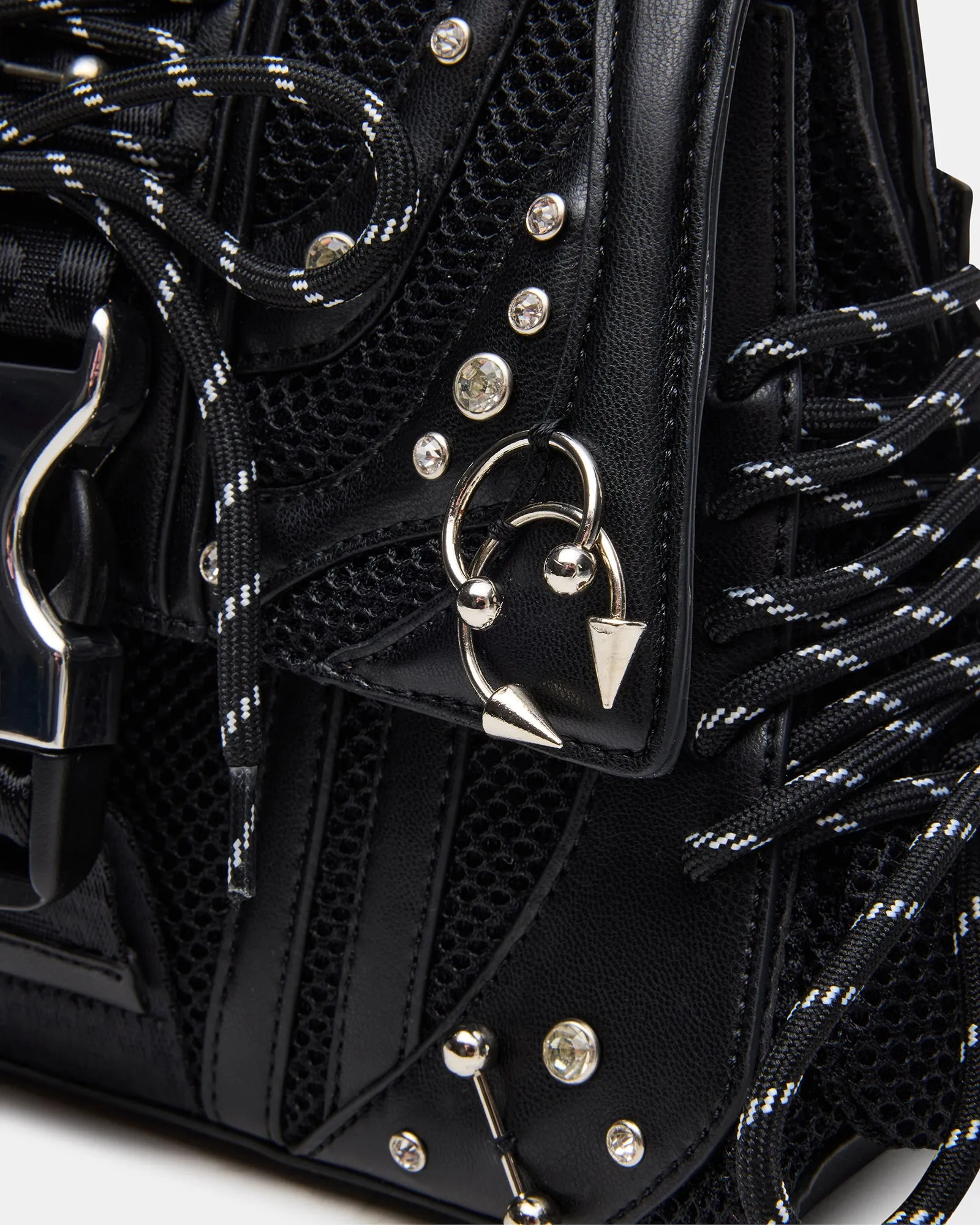 DIEGO BAG BLACK/SILVER PIERCING sold by Steve Madden product image thumbnail 3