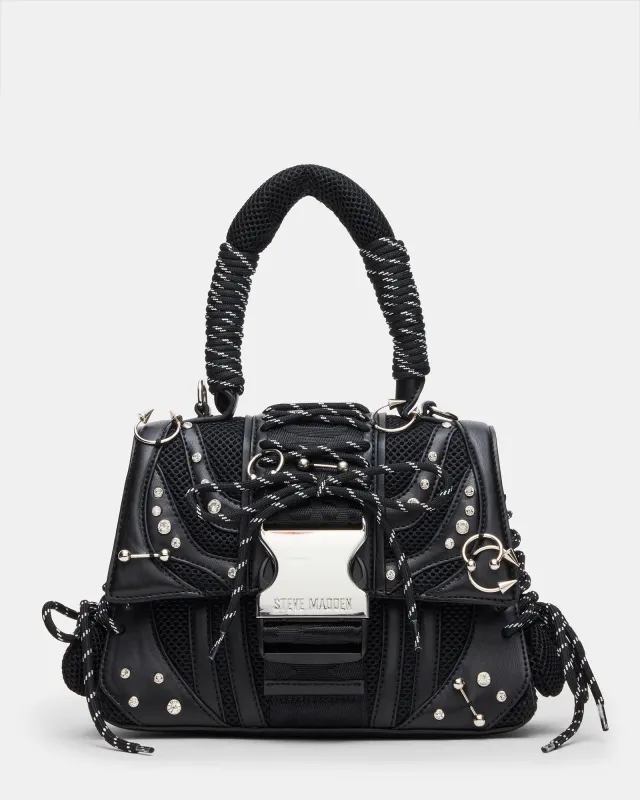 DIEGO BAG BLACK/SILVER PIERCING sold by Steve Madden