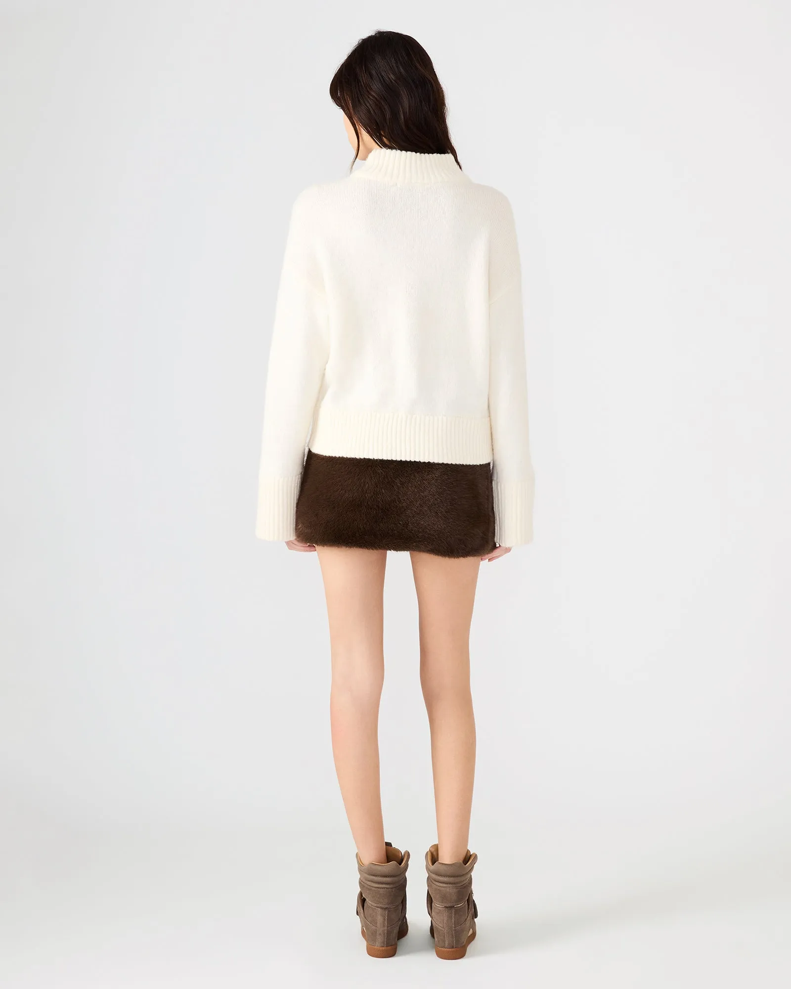AVIVA FAUX FUR SKIRT DARK ESPRESSO sold by Steve Madden product image thumbnail 3