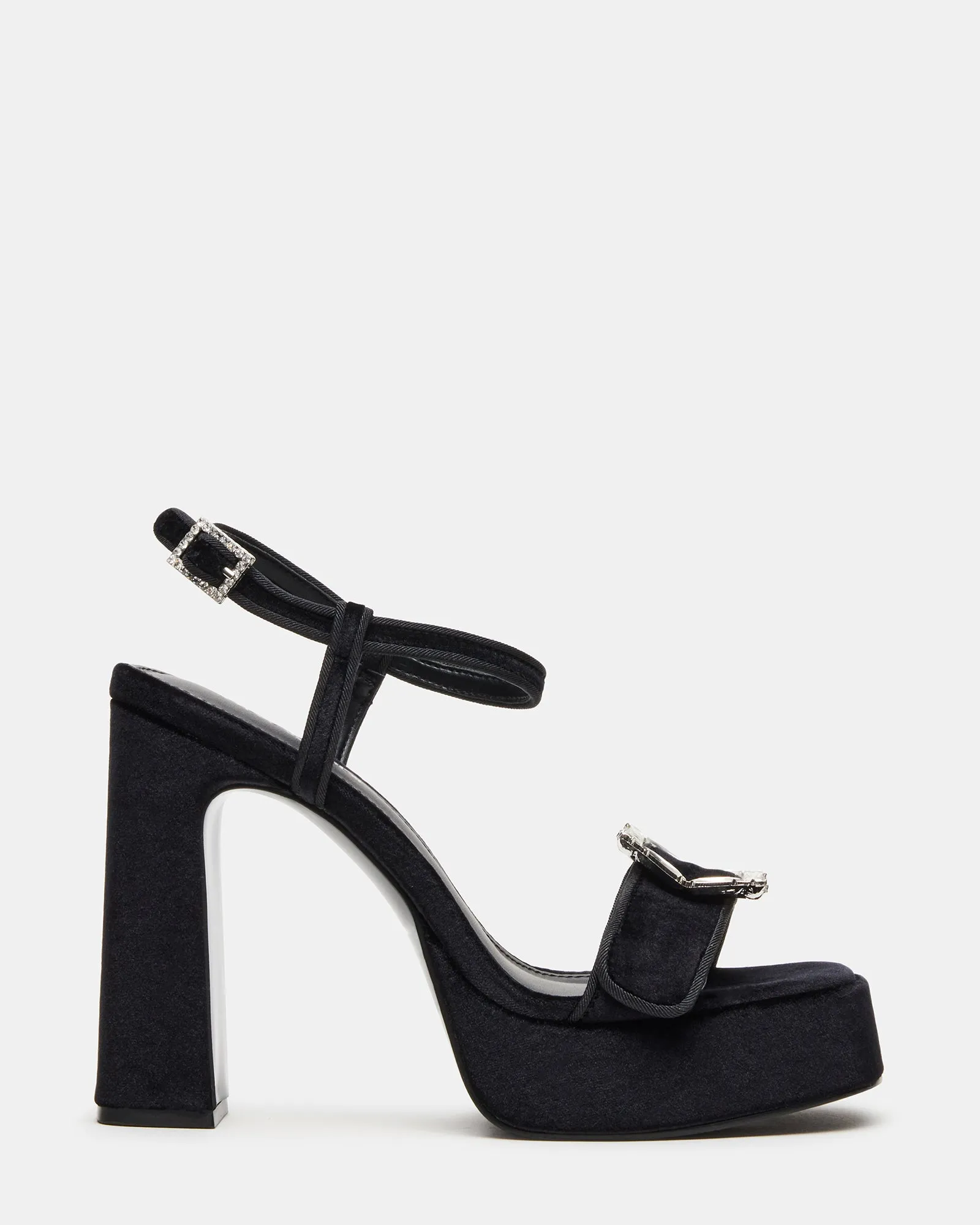 LIANDRA BUCKLE BLACK VELVET sold by Steve Madden