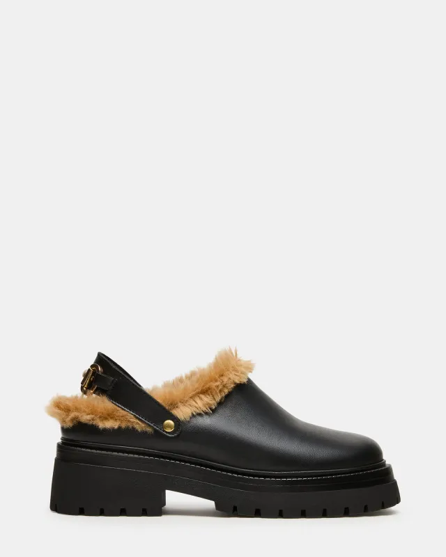 ERBA FAUX FUR BLACK LEATHER sold by Steve Madden