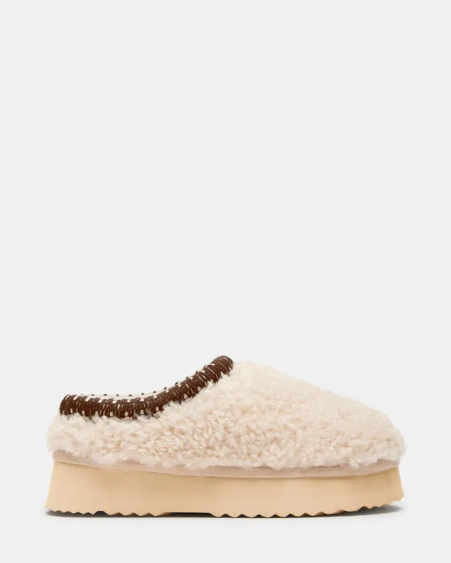 SELENA FAUX SHEARLING NATURAL - SM REBOOTED sold by Steve Madden