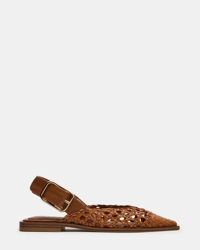 SHAY WOVEN COGNAC sold by Steve Madden