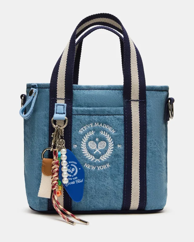 COLLEGE BAG DENIM sold by Steve Madden