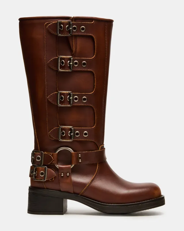 ROCKY COGNAC DISTRESSED WIDE CALF sold by Steve Madden