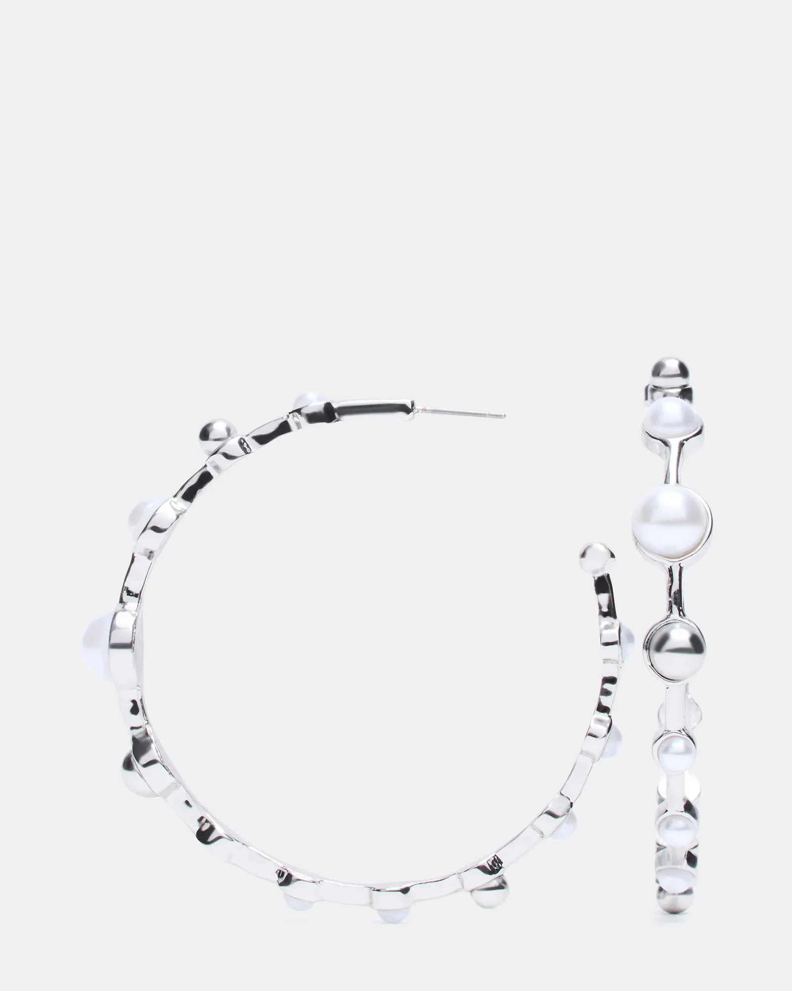 PEARL HOOP EARRINGS SILVER sold by Steve Madden product image thumbnail 3