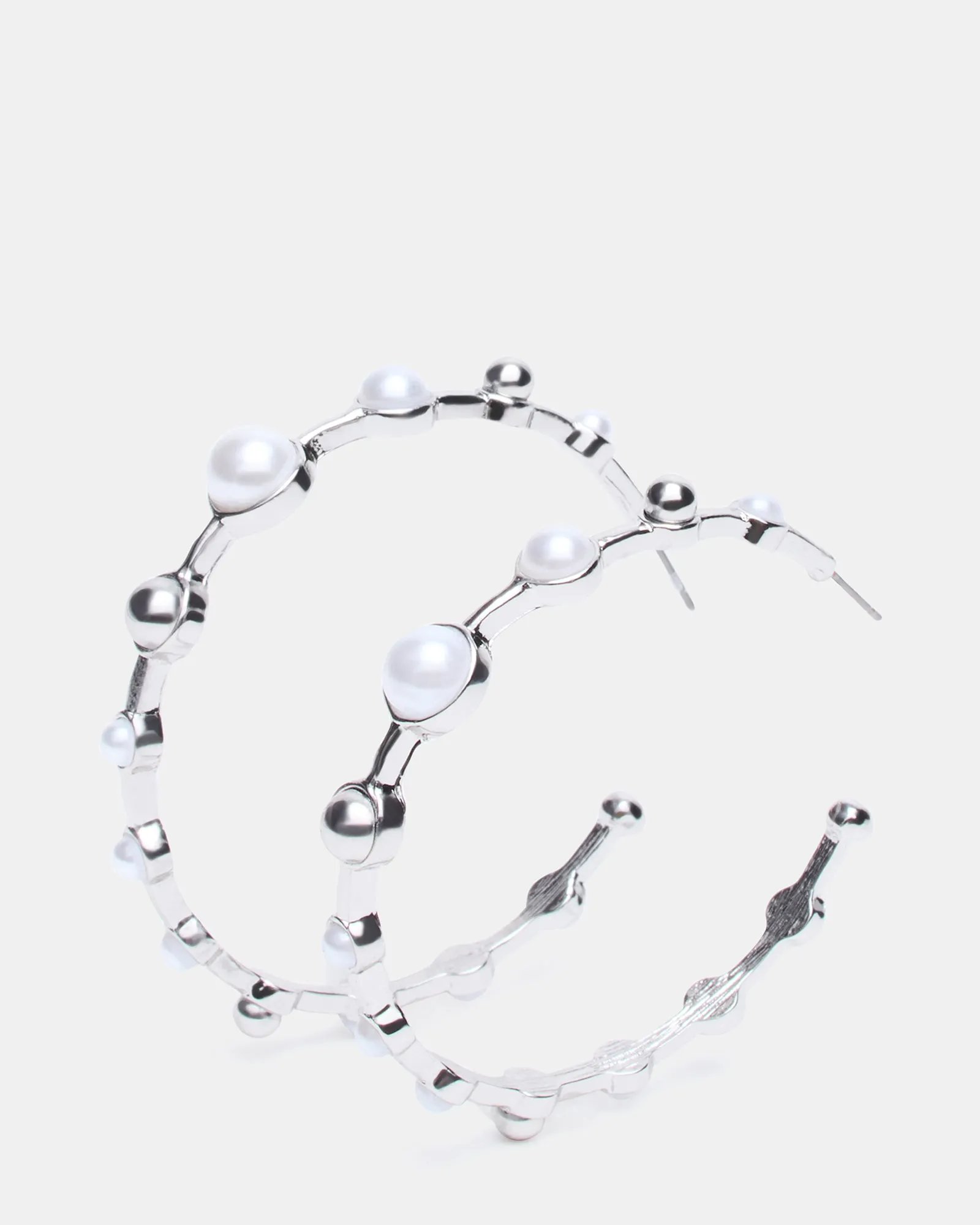 PEARL HOOP EARRINGS SILVER sold by Steve Madden product image thumbnail 2