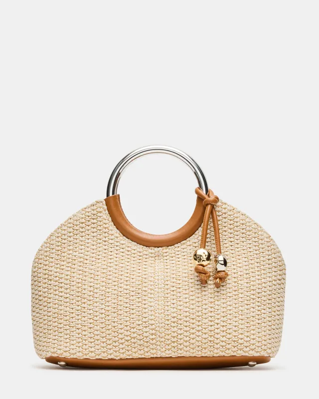 GEENA STRAW BAG LIGHT NATURAL sold by Steve Madden
