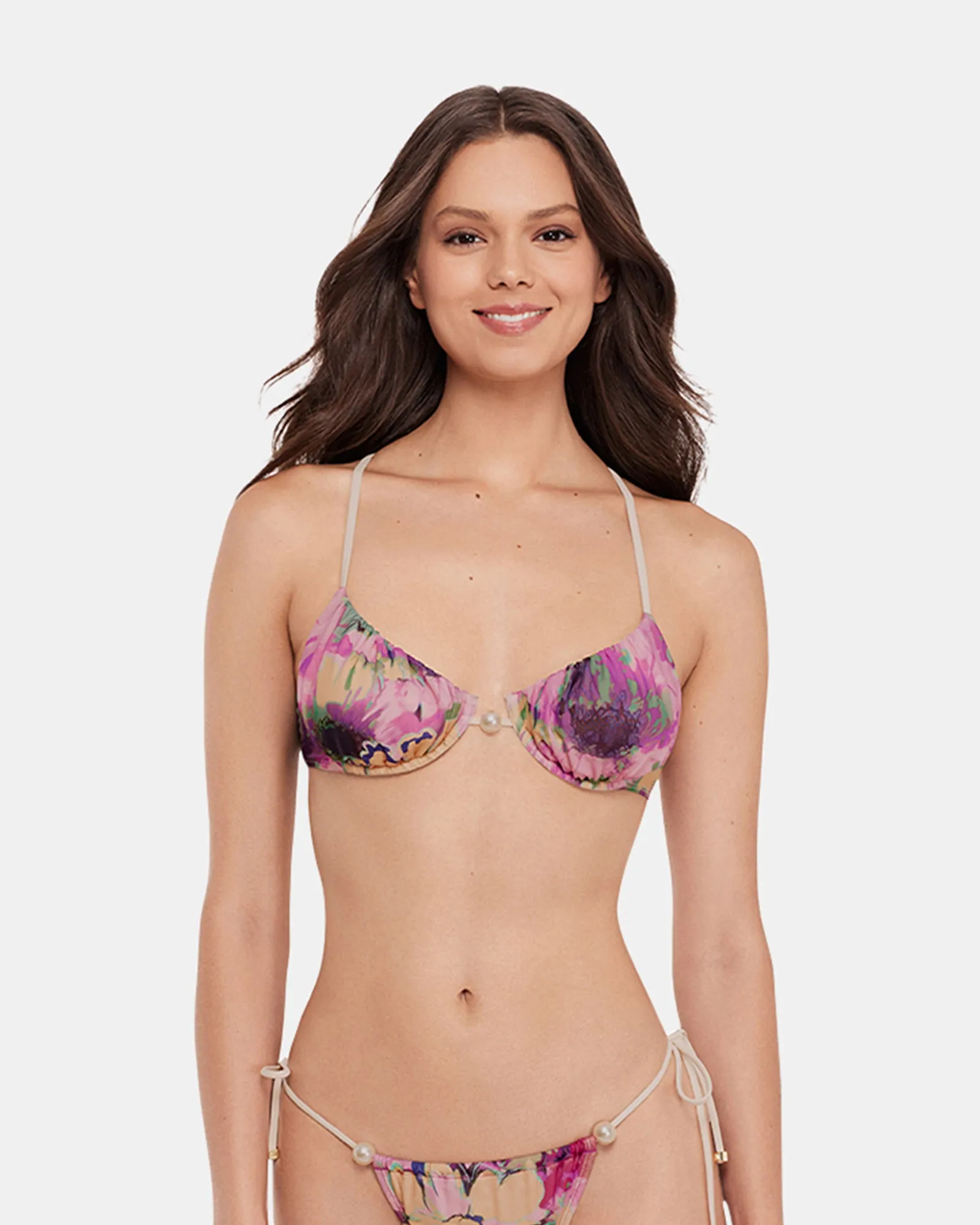 SUPER BLOOM MULTI BIKINI TOP sold by Steve Madden