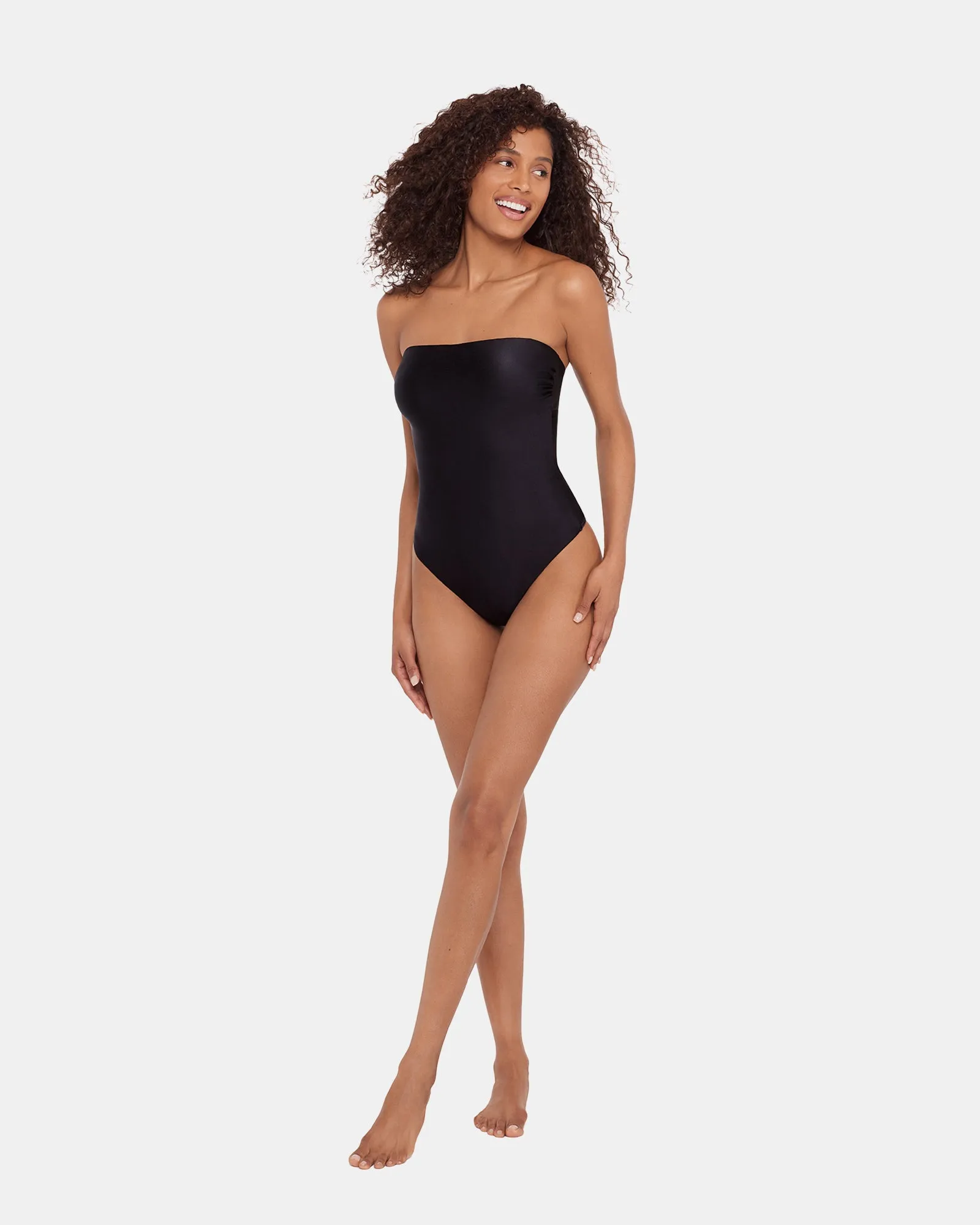 SHINE BRIGHT ONE PIECE SWIMSUIT GREY sold by Steve Madden