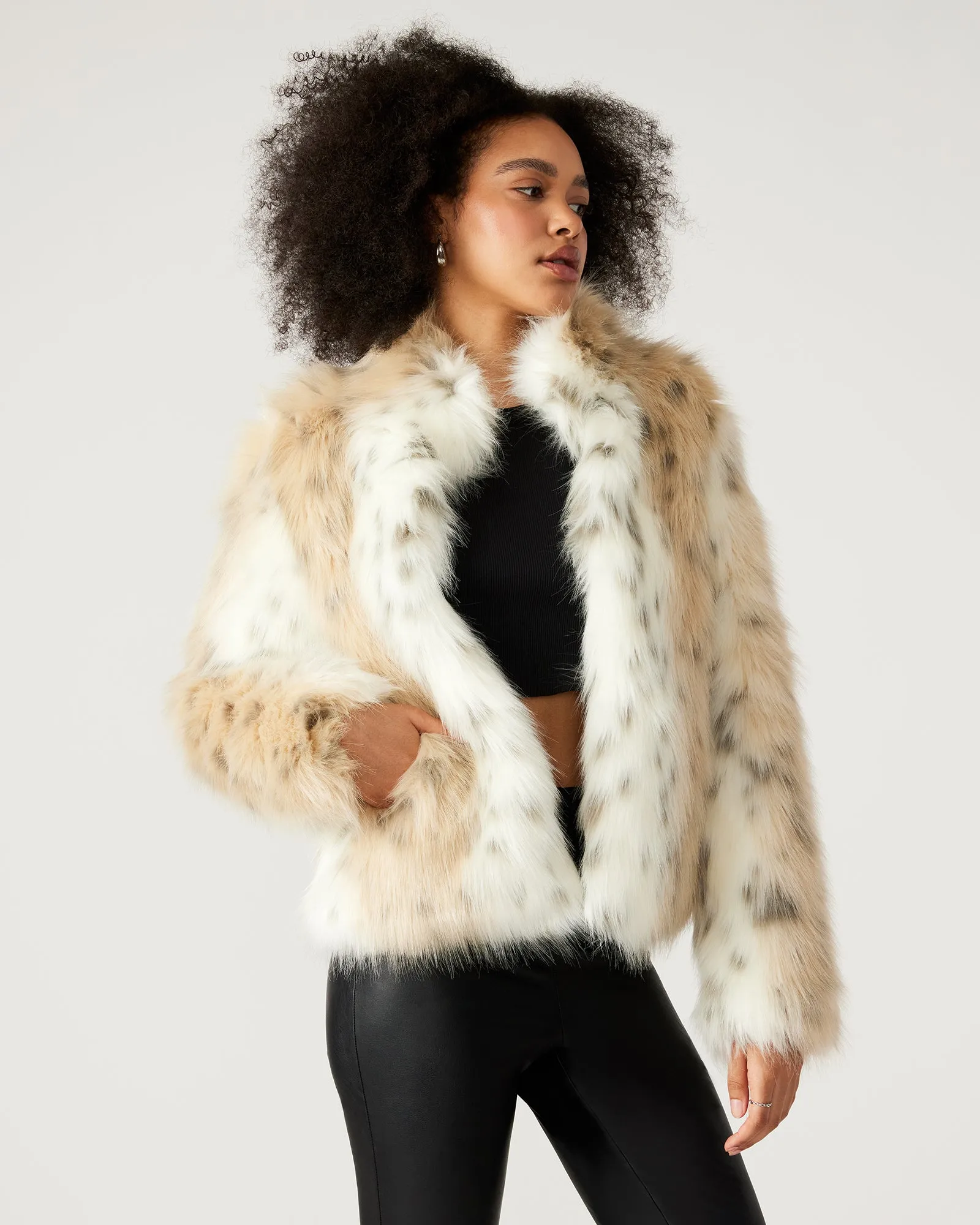 WILD DREAM JACKET SNOW LEOPARD sold by Steve Madden