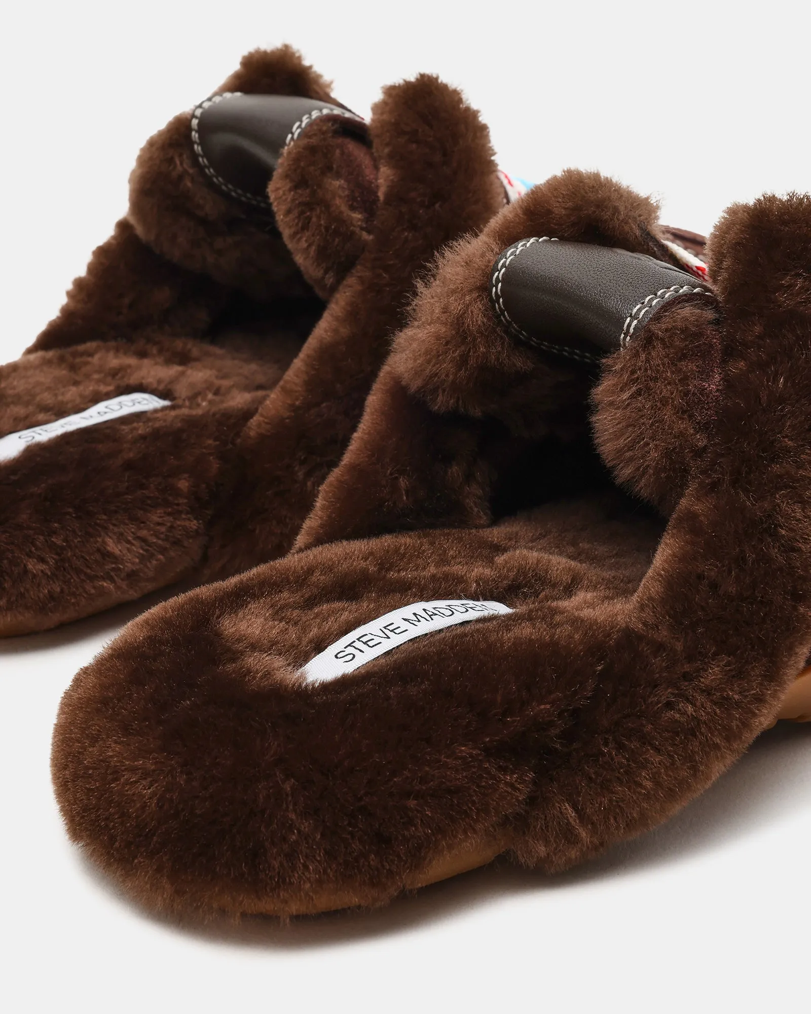 AZIEL MULE FAUX FUR CHOCOLATE BROWN SUEDE sold by Steve Madden product image thumbnail 3