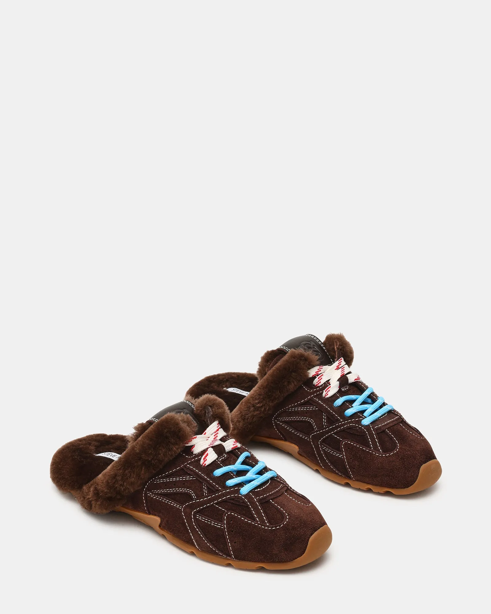 AZIEL MULE FAUX FUR CHOCOLATE BROWN SUEDE sold by Steve Madden product image thumbnail 2