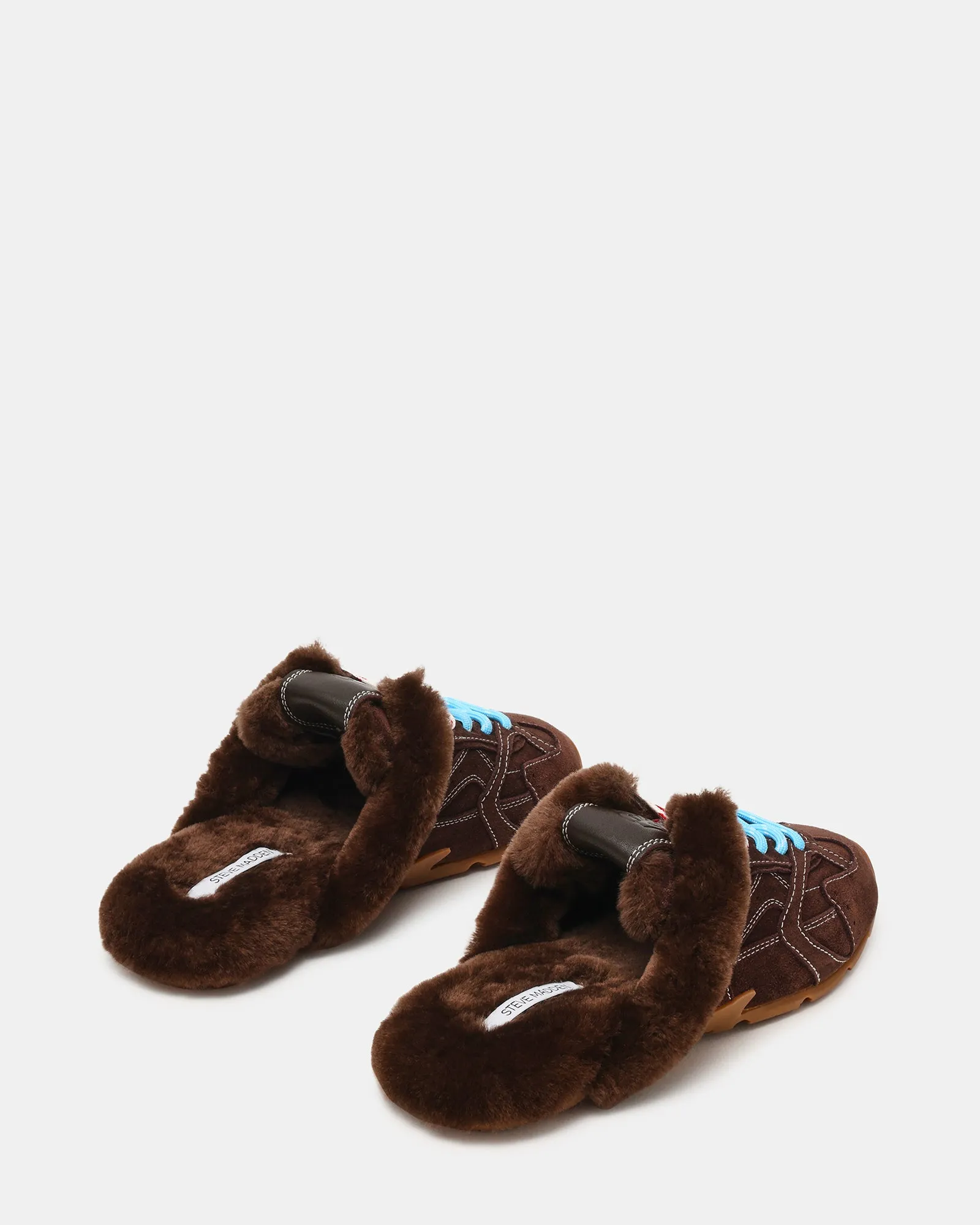 AZIEL MULE FAUX FUR CHOCOLATE BROWN SUEDE sold by Steve Madden product image thumbnail 5