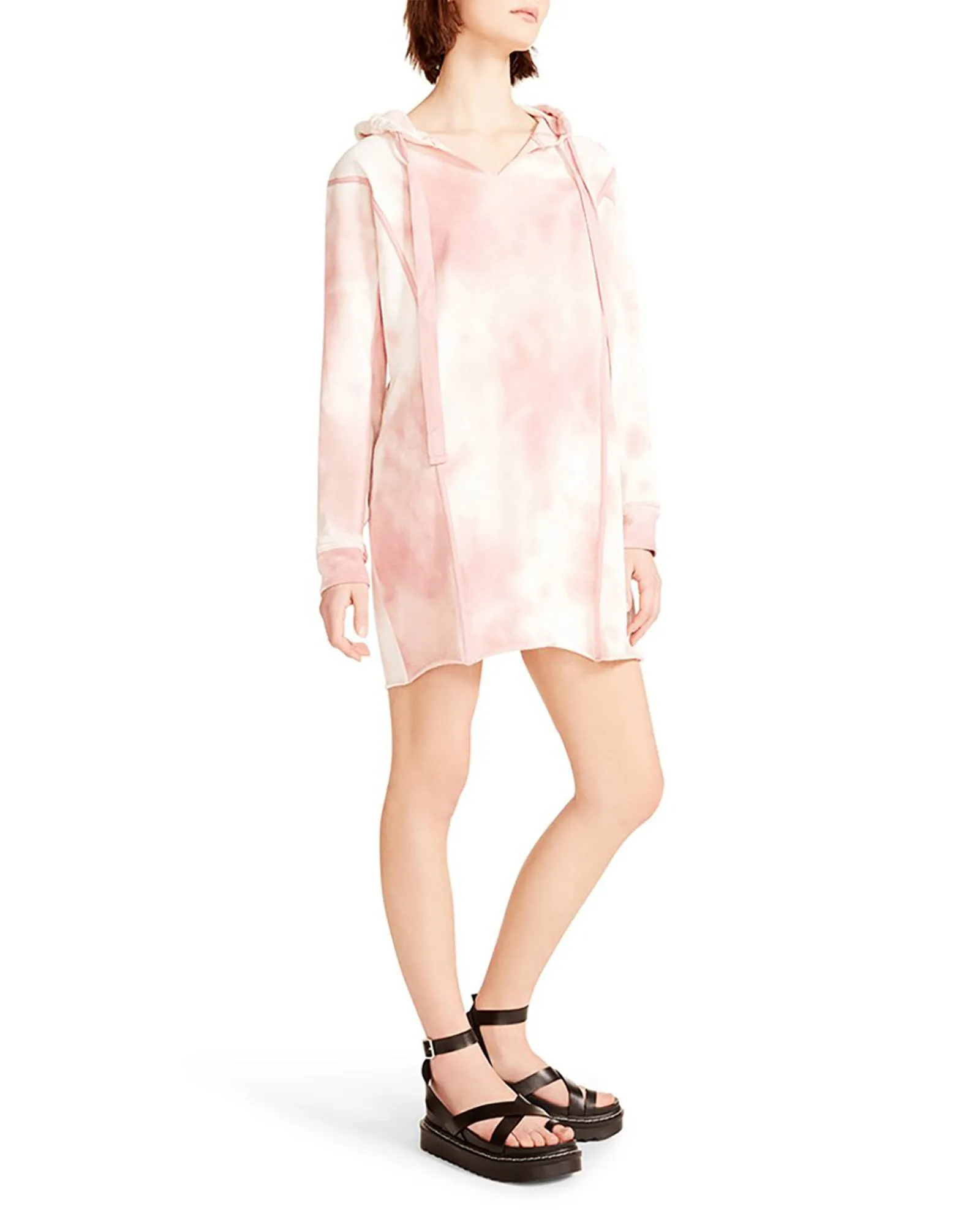HOODIE TIE-DYE MINI DRESS BLUSH - SM REBOOTED sold by Steve Madden product image thumbnail 2