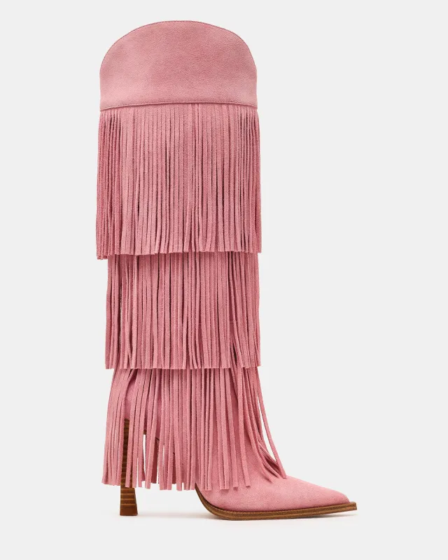 KINZEE FRINGE PINK SUEDE sold by Steve Madden