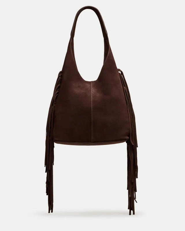 AUTUMN FRINGE BAG CHOCOLATE sold by Steve Madden