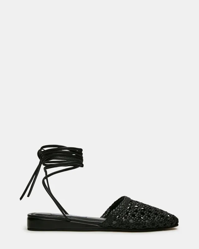 FLUTTER BLACK LEATHER made by Steve Madden