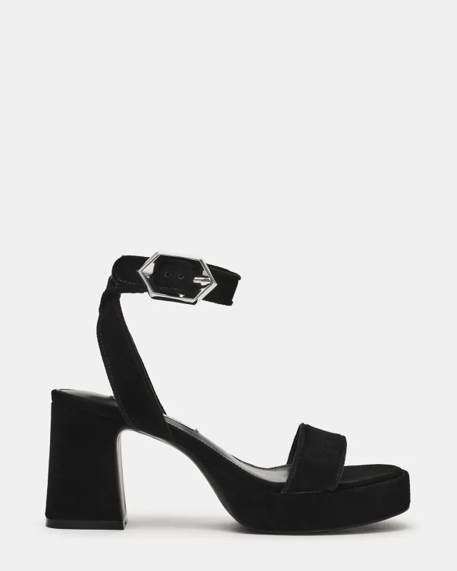 ELIDA BLACK SUEDE sold by Steve Madden