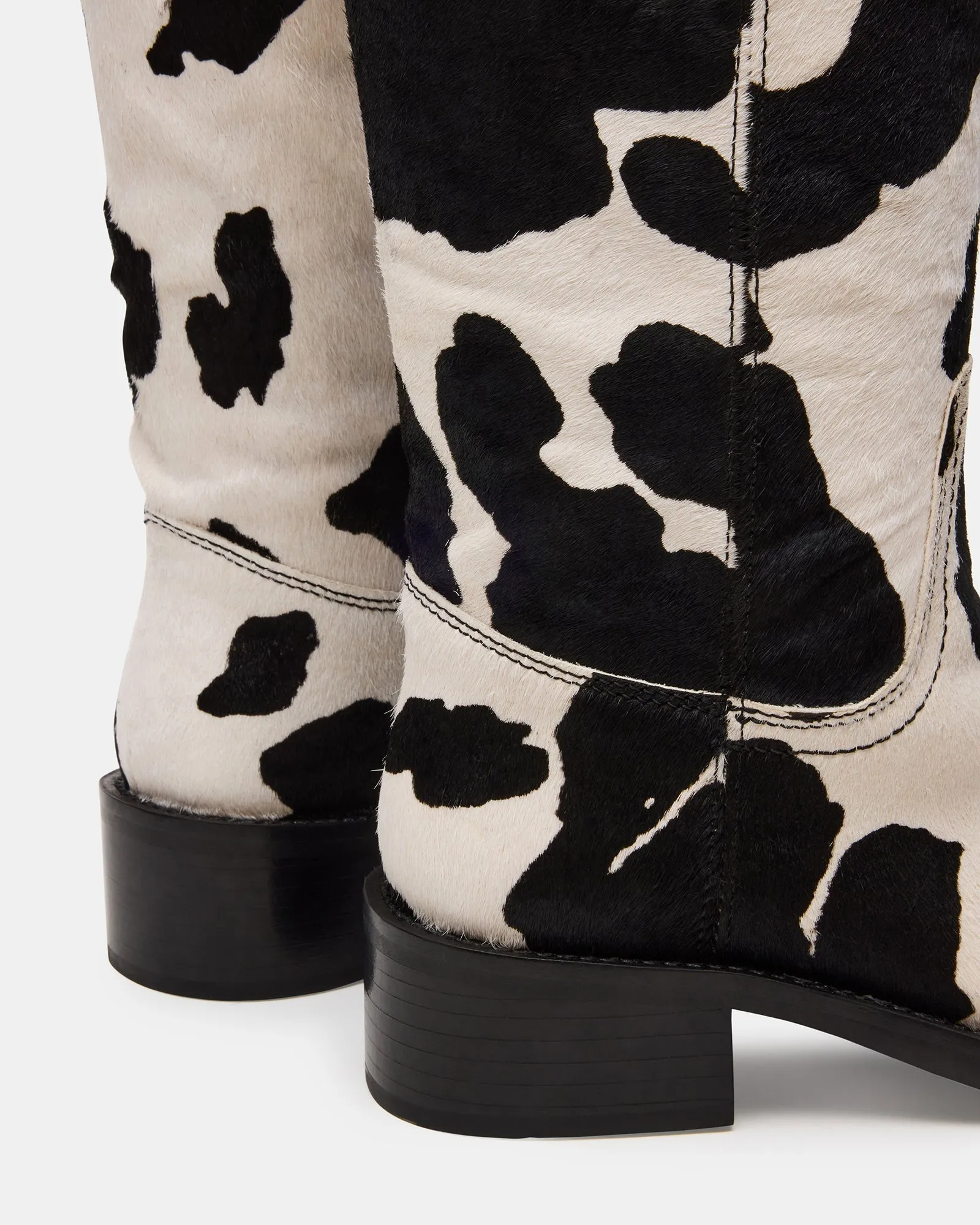 RIGGS BLACK COW PRINT WIDE CALF - BLACK WHITE / 6.0W / 34 - SM REBOOTED sold by Steve Madden product image thumbnail 3