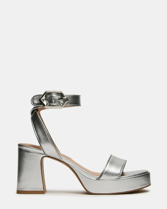 ELIDA SILVER LEATHER sold by Steve Madden