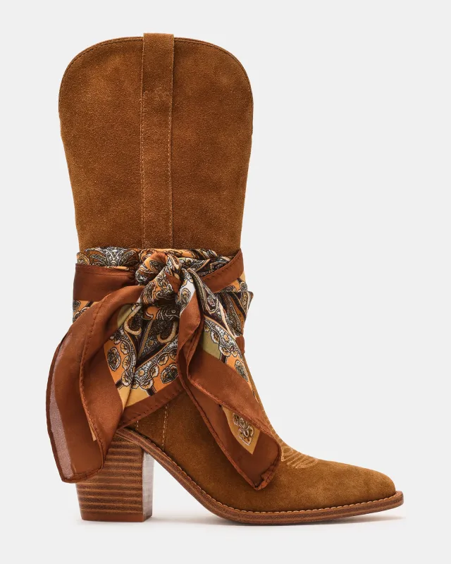 SALLY SCARF CHESTNUT SUEDE sold by Steve Madden