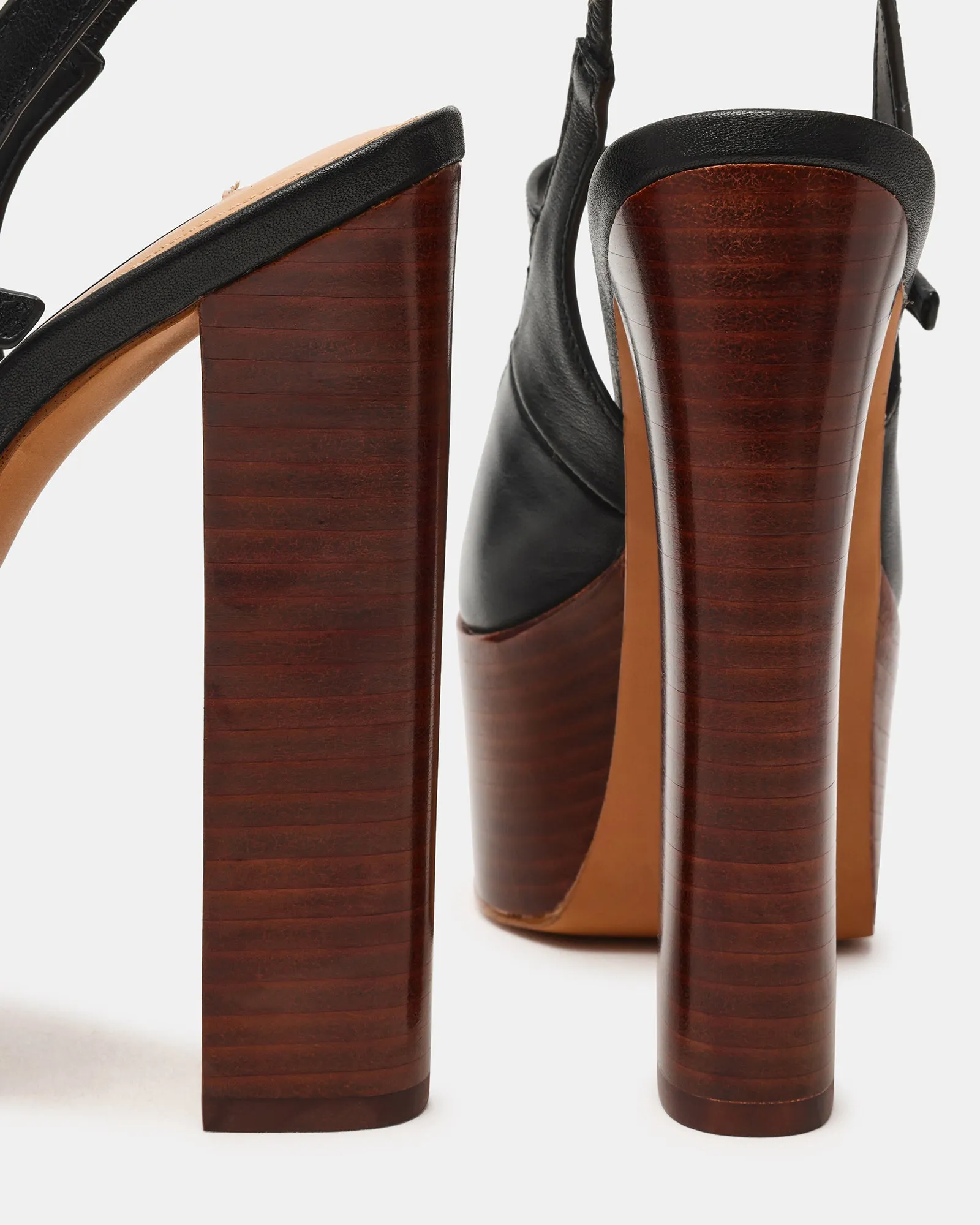 SCOTLYN STACKED BLACK LEATHER sold by Steve Madden product image thumbnail 3