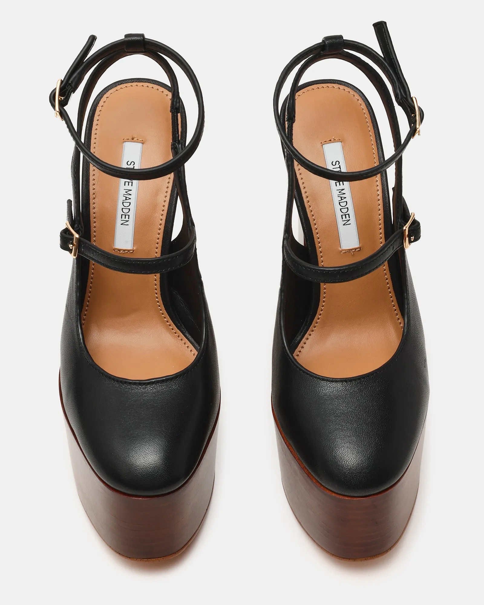 SCOTLYN STACKED BLACK LEATHER sold by Steve Madden product image thumbnail 4