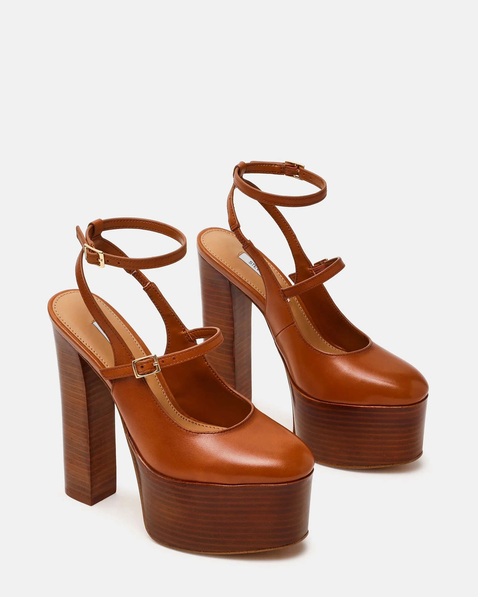 SCOTLYN STACKED TAN LEATHER sold by Steve Madden product image thumbnail 2