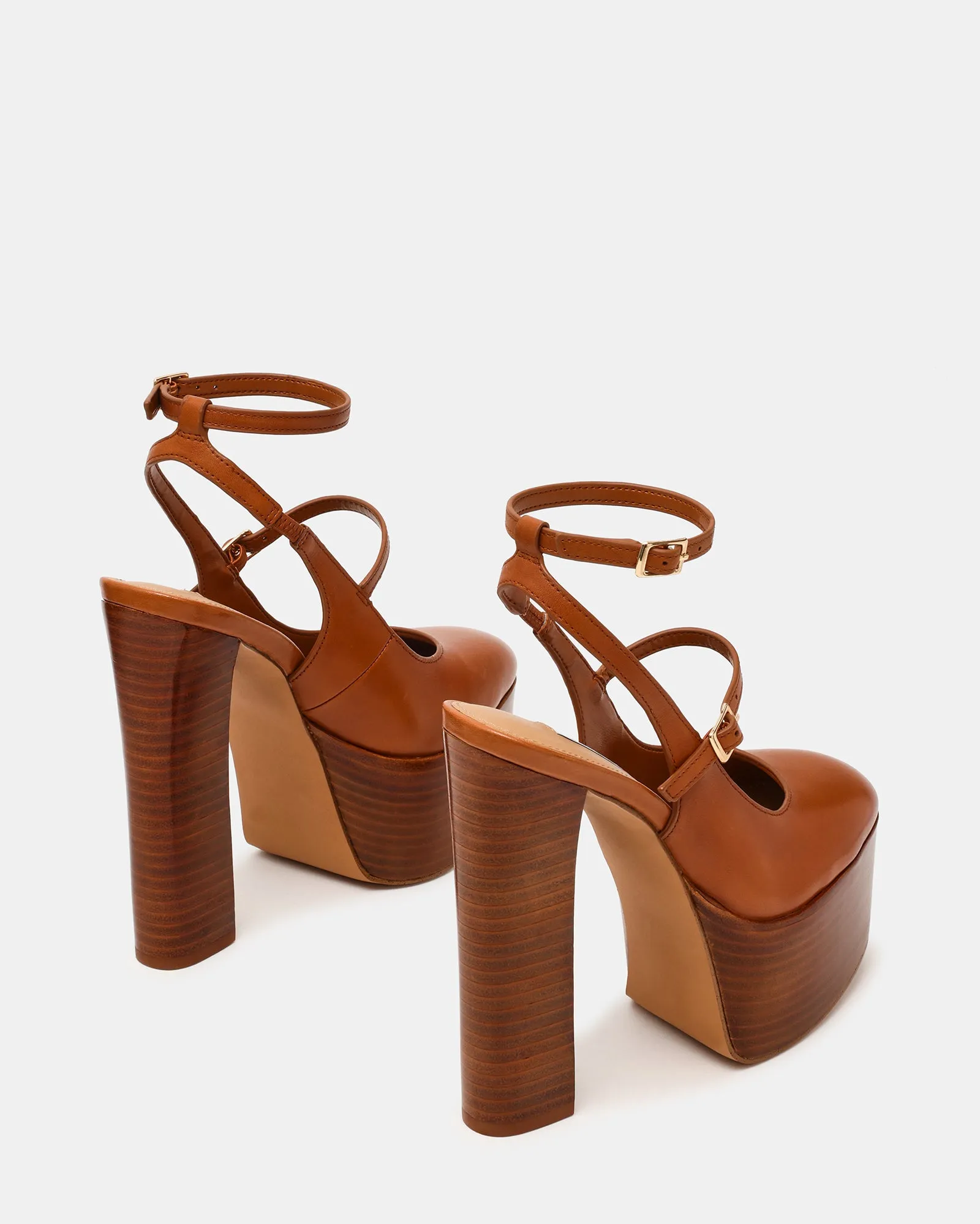 SCOTLYN STACKED TAN LEATHER sold by Steve Madden product image thumbnail 5