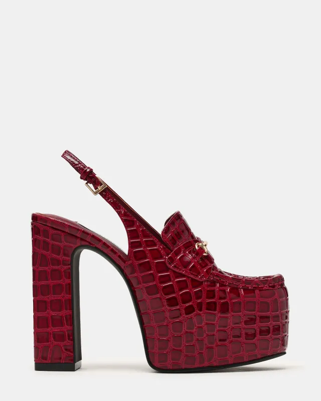 QUINN RED CROCODILE sold by Steve Madden