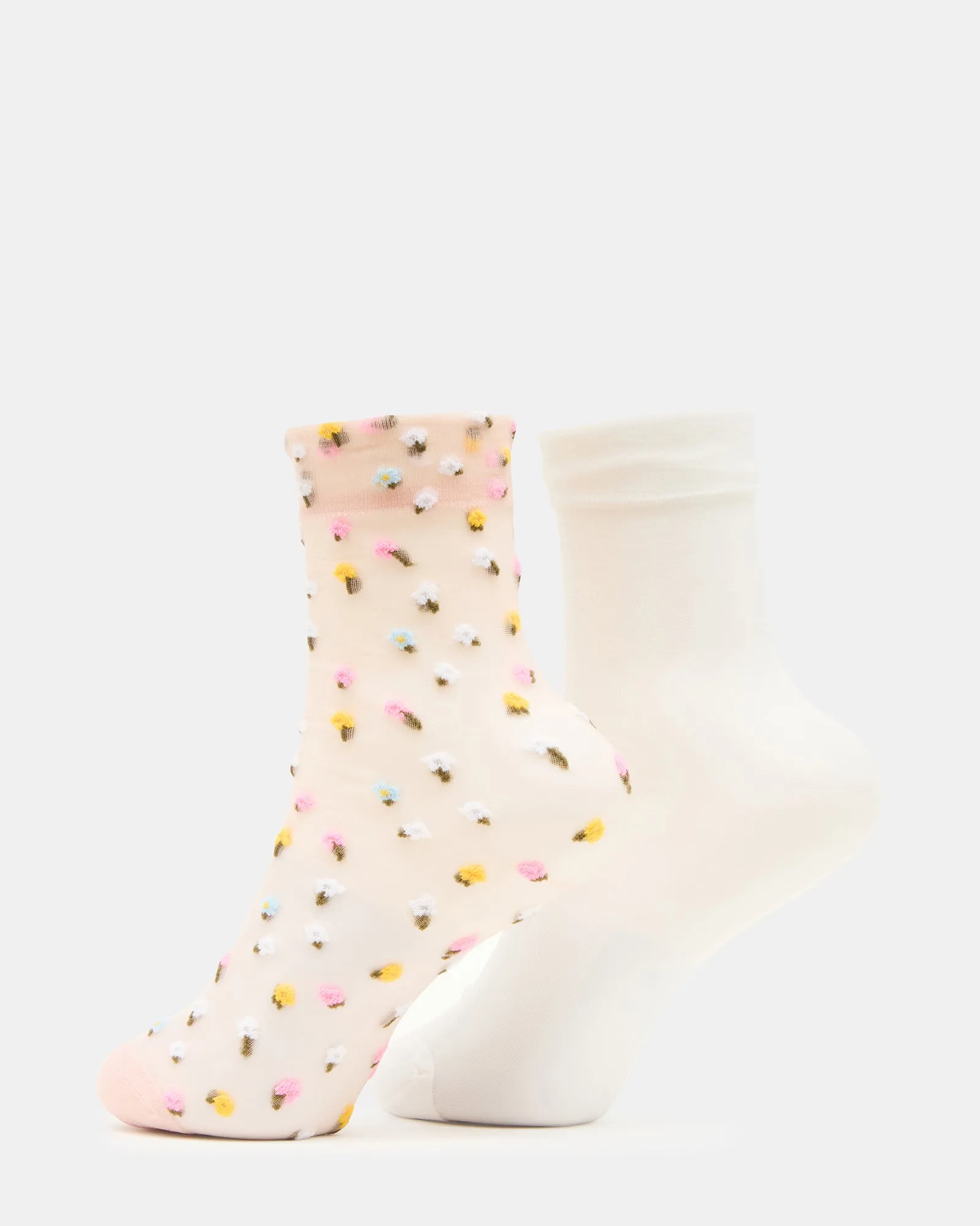 2 WILDFLOWER PACK TULLE SOCKS BLUSH sold by Steve Madden