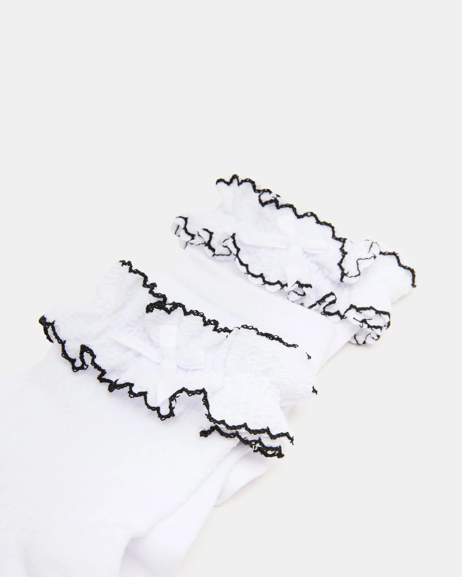 2 PACK AVA RUFFLE SOCKS WHITE sold by Steve Madden product image thumbnail 2