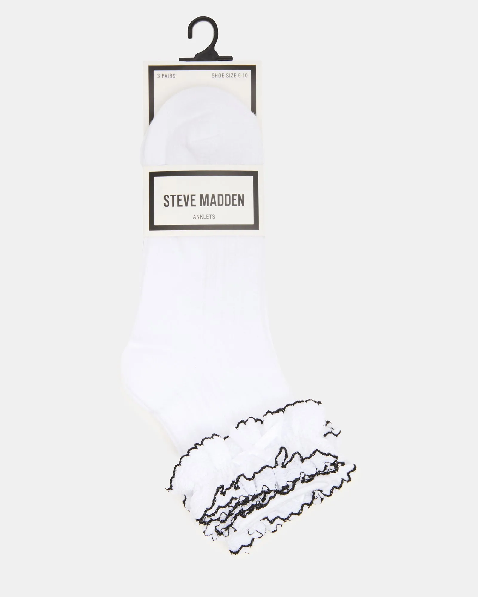 2 PACK AVA RUFFLE SOCKS WHITE sold by Steve Madden product image thumbnail 3