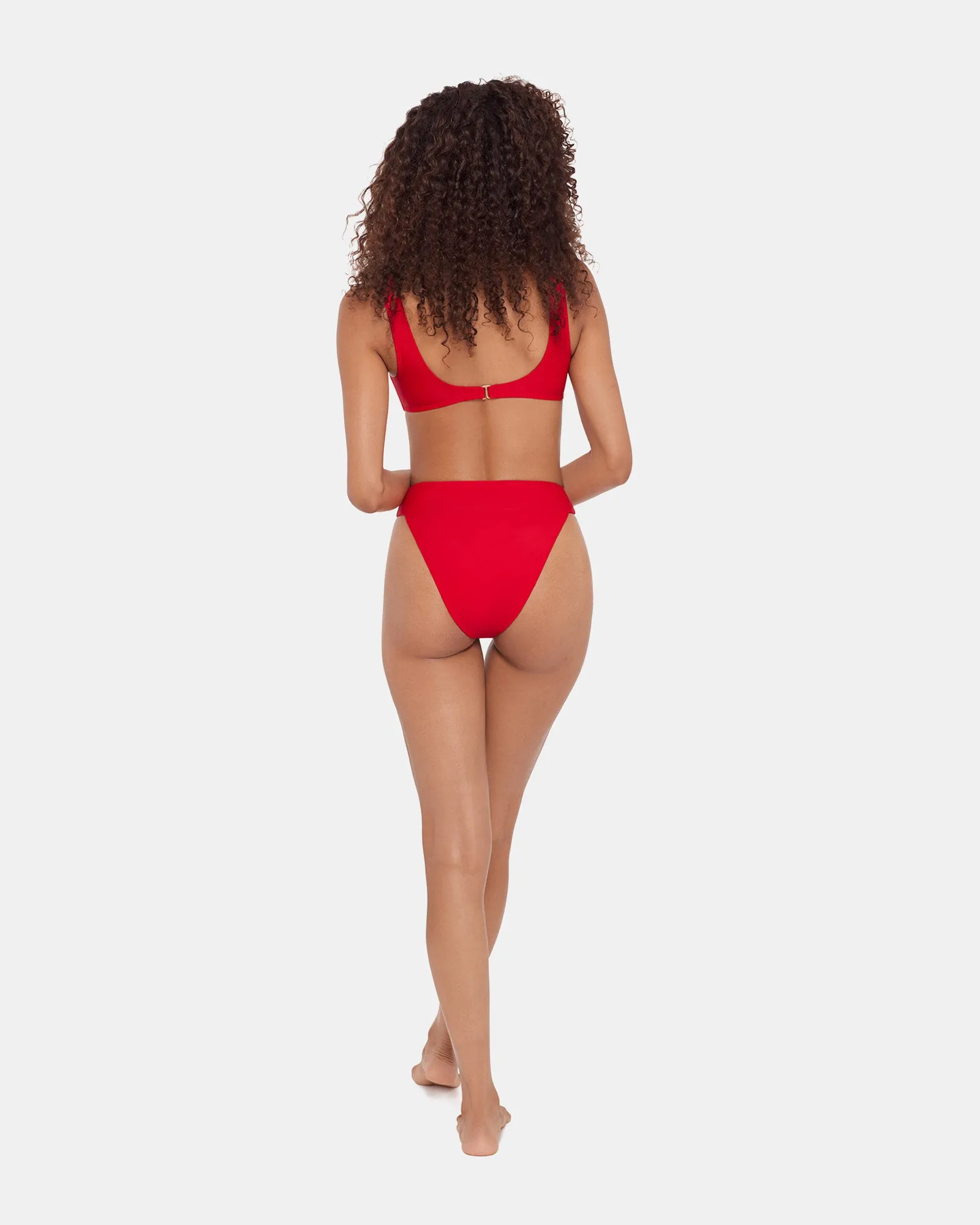 SLEEK 'N CHIC HIGH WAISTED BIKINI BOTTOM CHERRY sold by Steve Madden product image thumbnail 3
