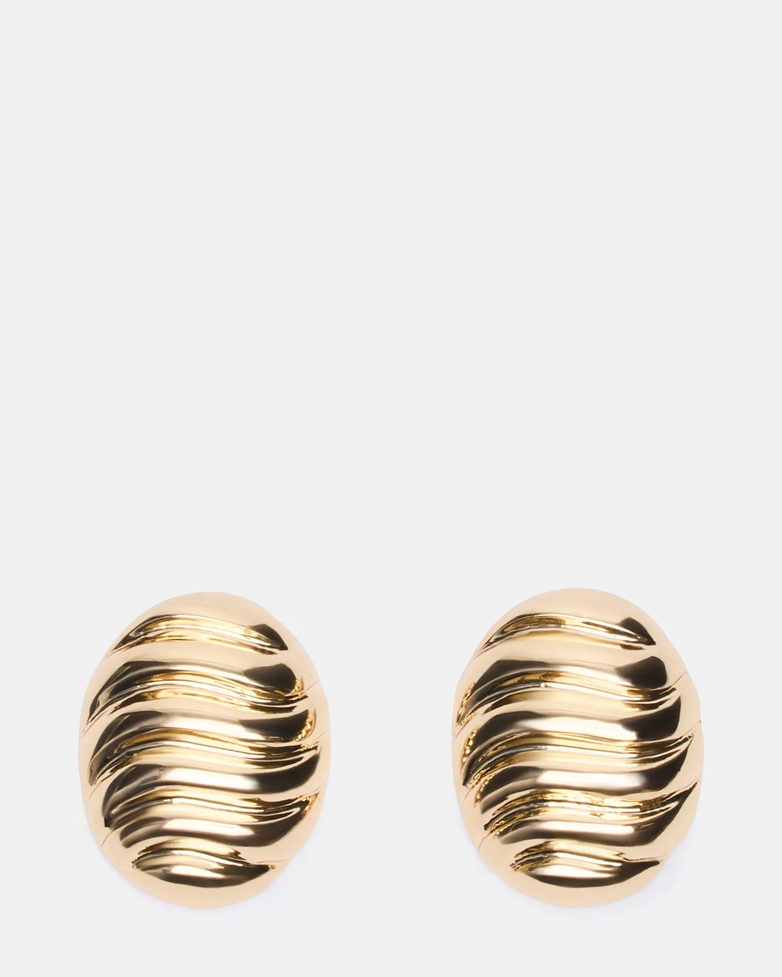 GROOVED CIRCULAR STUD EARRINGS GOLD sold by Steve Madden