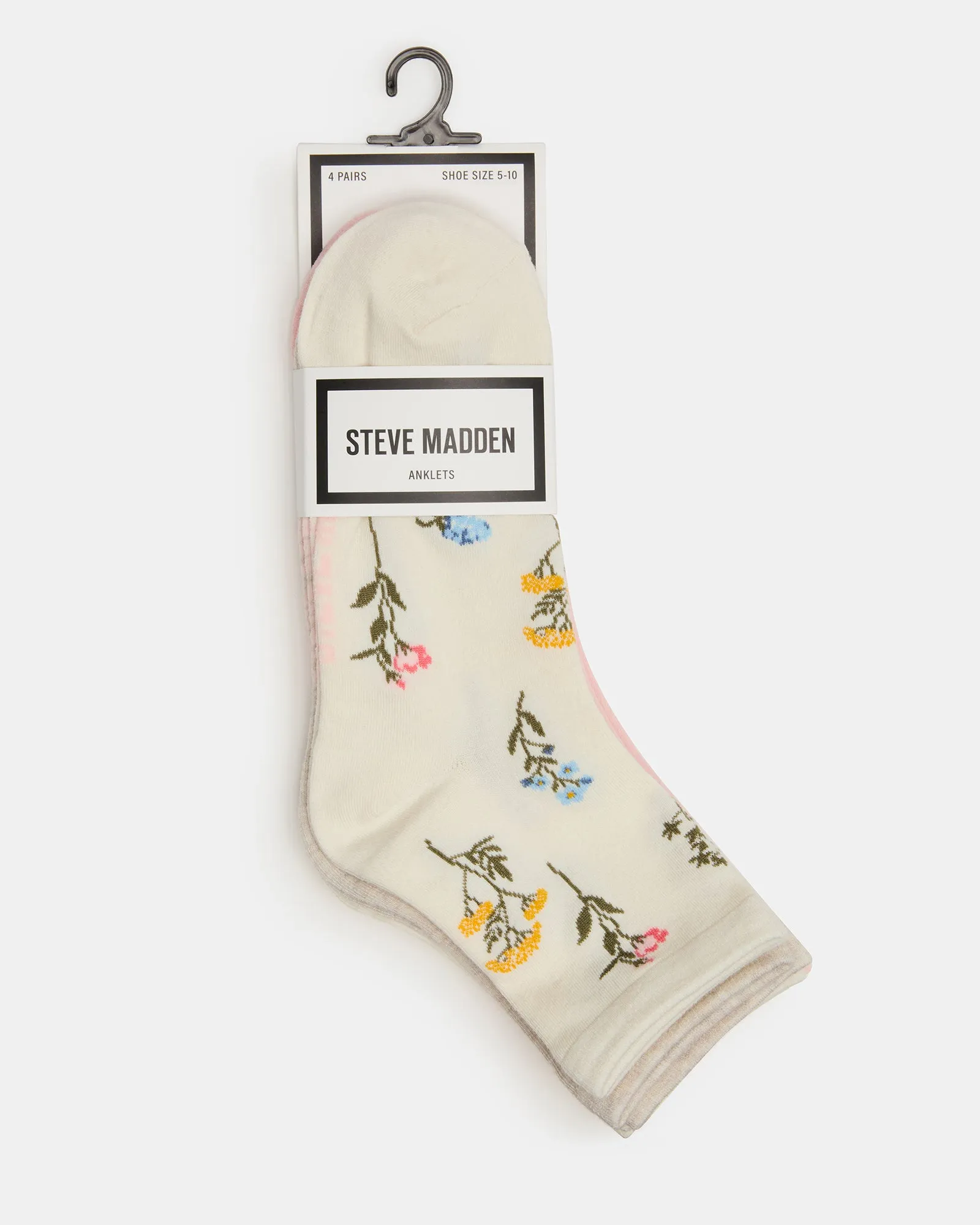 4 BLOOM PACK FLOWER SOCKS IVORY MULTI sold by Steve Madden product image thumbnail 3