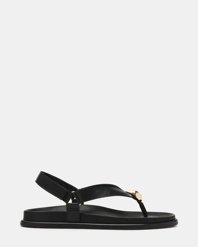 ELVIA BLACK LEATHER sold by Steve Madden