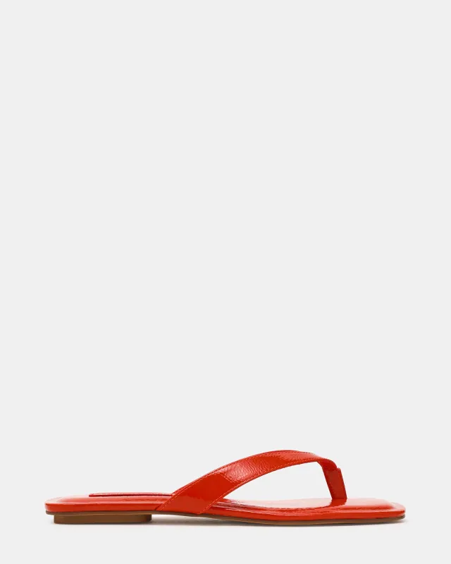 TRELLA RED ORANGE PATENT sold by Steve Madden