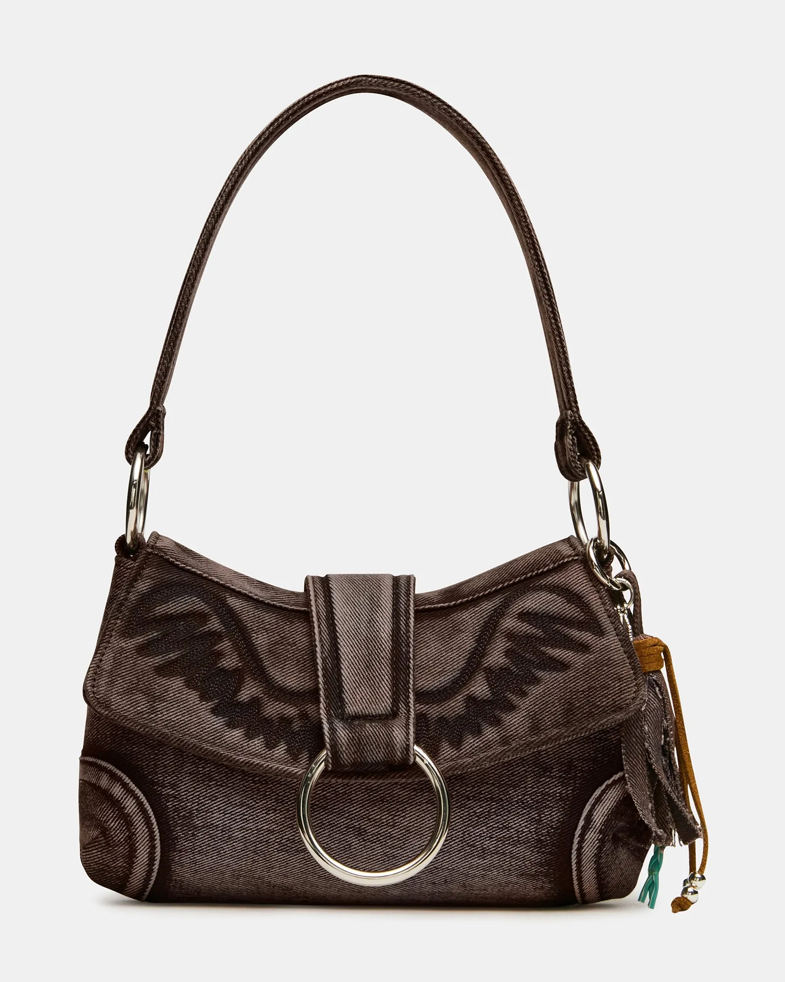 ALBANY BAG TAN DENIM sold by Steve Madden