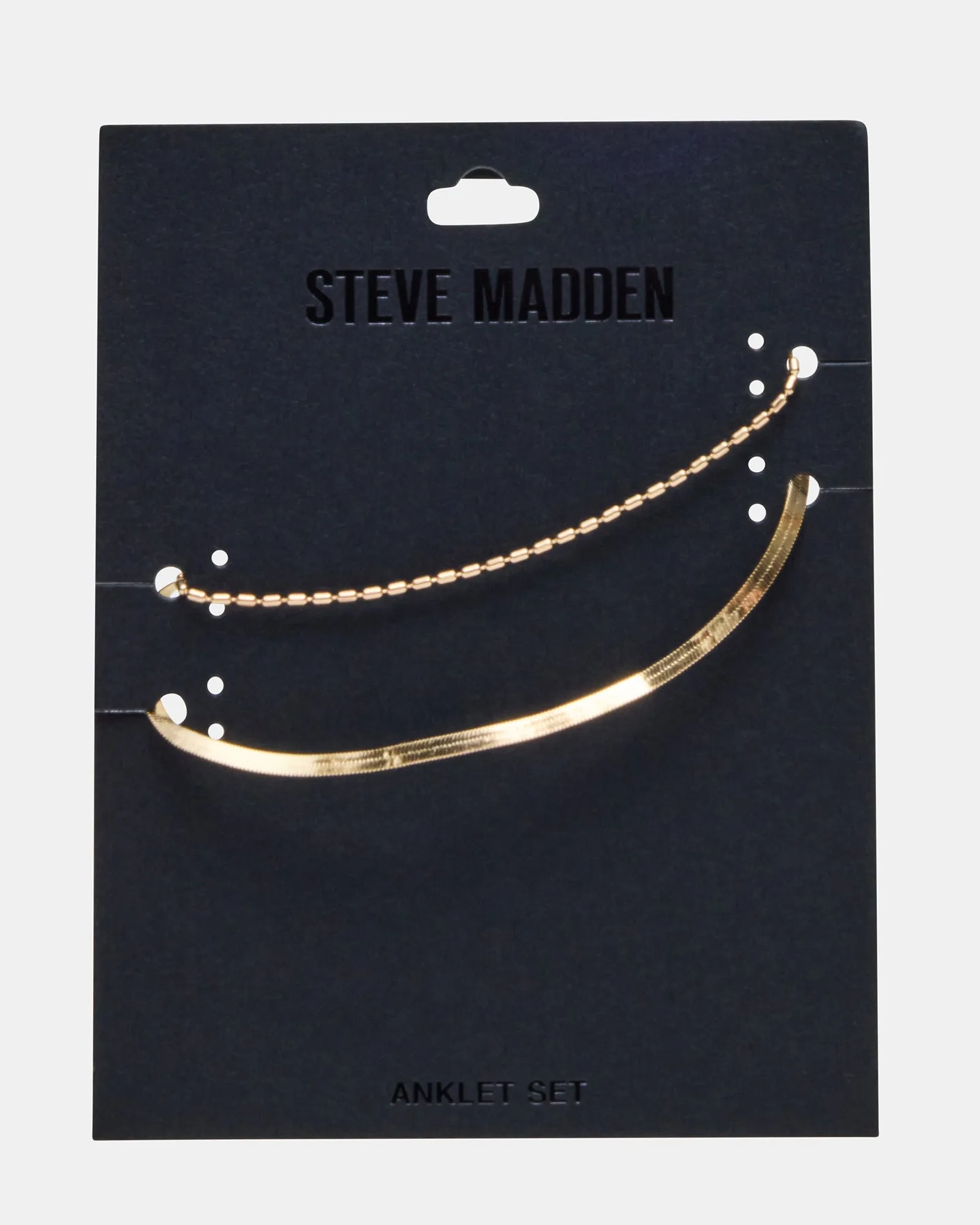 HERRINGBONE CHAIN ANKLET SET GOLD sold by Steve Madden