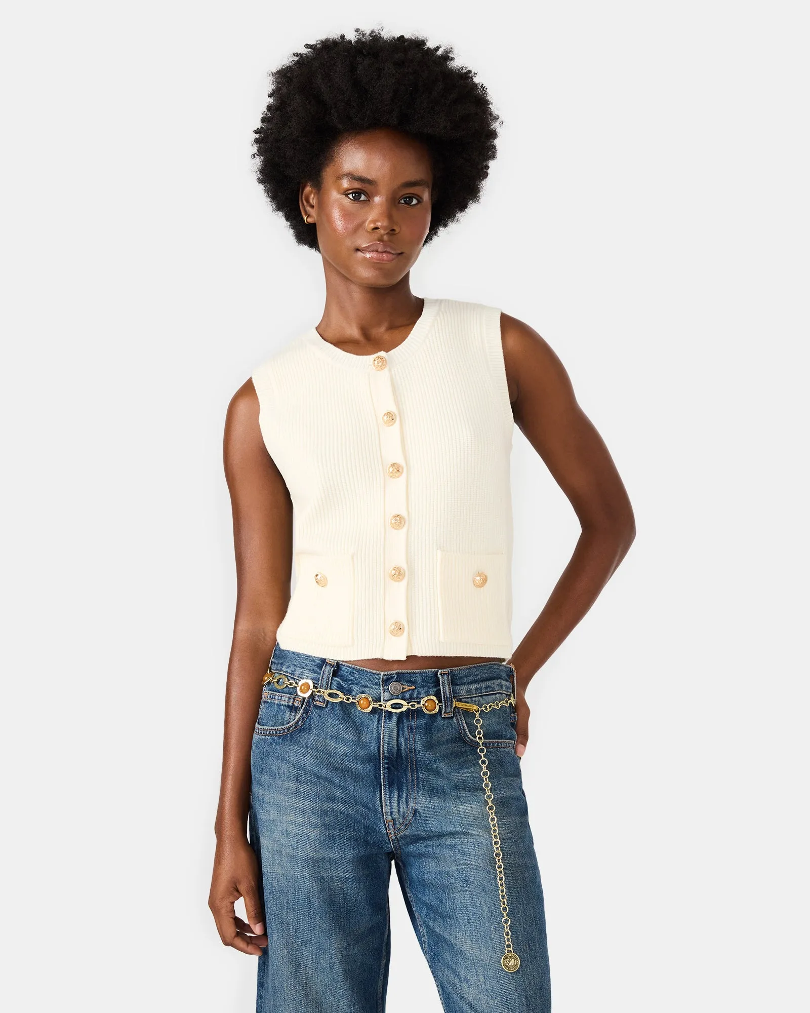 COLORED STONE CHAIN BELT GOLD sold by Steve Madden product image thumbnail 2