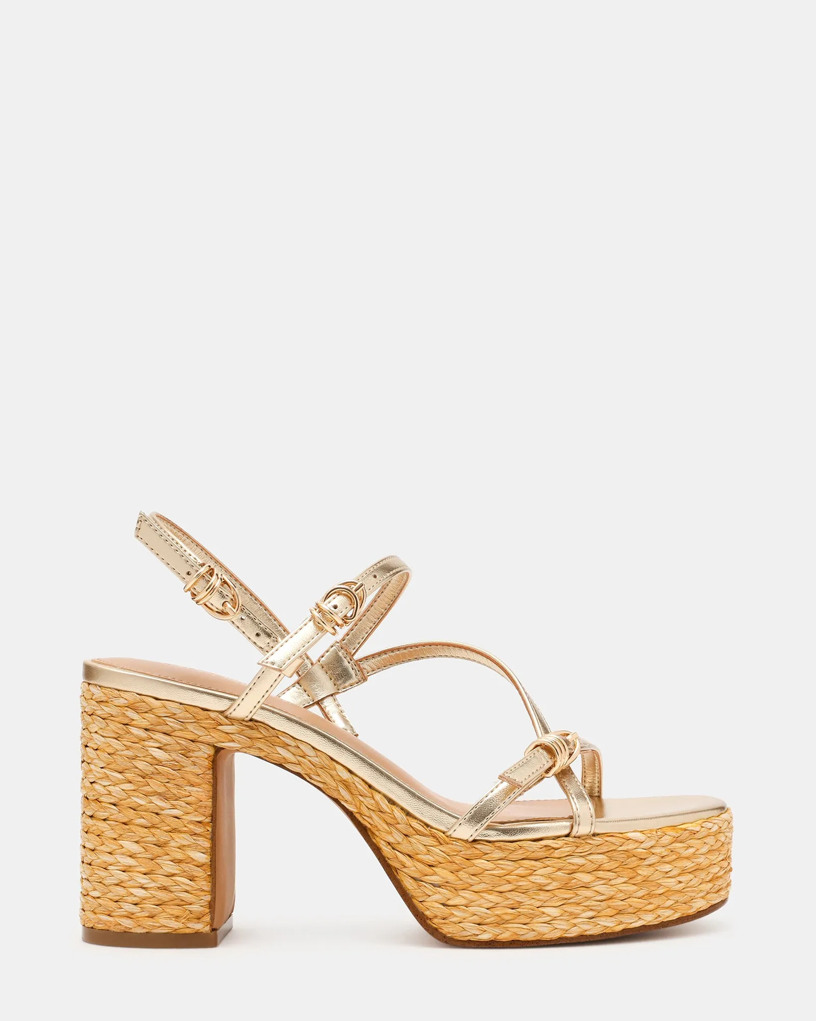 JAYCE GOLD RAFFIA sold by Steve Madden