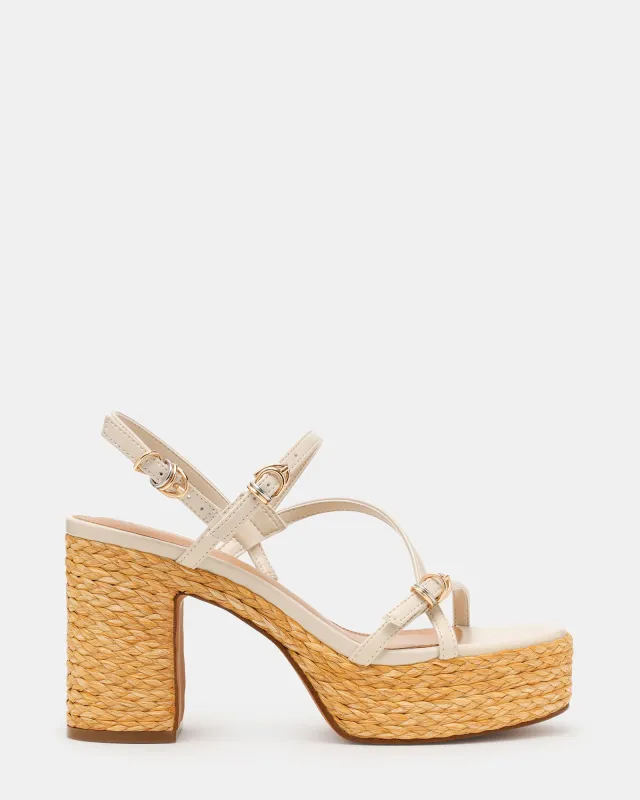 JAYCE WHITE RAFFIA sold by Steve Madden