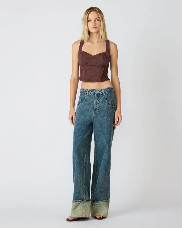 DIXIE KNIT TOP WALNUT sold by Steve Madden